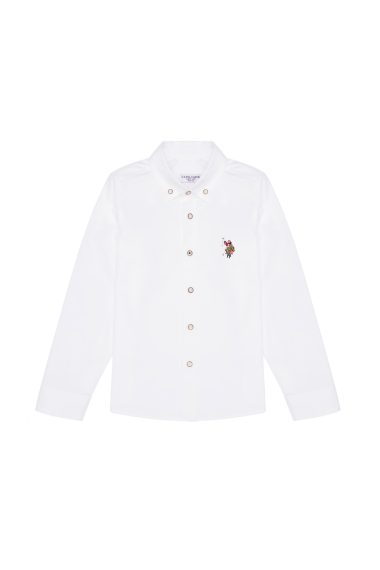 پیراهن بیسیک  سفید  رگولار  پسرانه یو اس پولو | US POLO ASSN