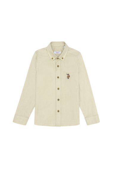 پیراهن بیسیک  خاکی تیره  رگولار  پسرانه یو اس پولو | US POLO ASSN