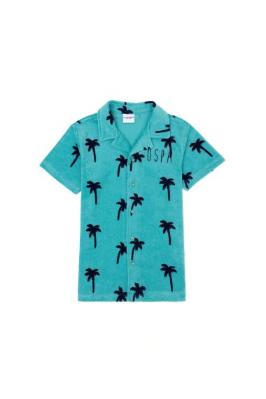 پیراهن اورسایز یقه پولو نعناعی  Oversize  پسرانه یو اس پولو | US POLO ASSN
