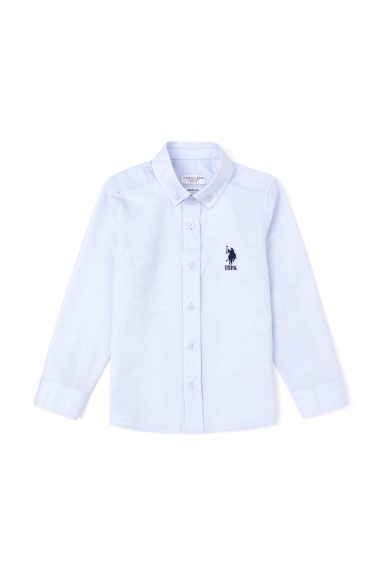 پیراهن بیسیک  سورمه ای روشن  رگولار  پسرانه یو اس پولو | US POLO ASSN