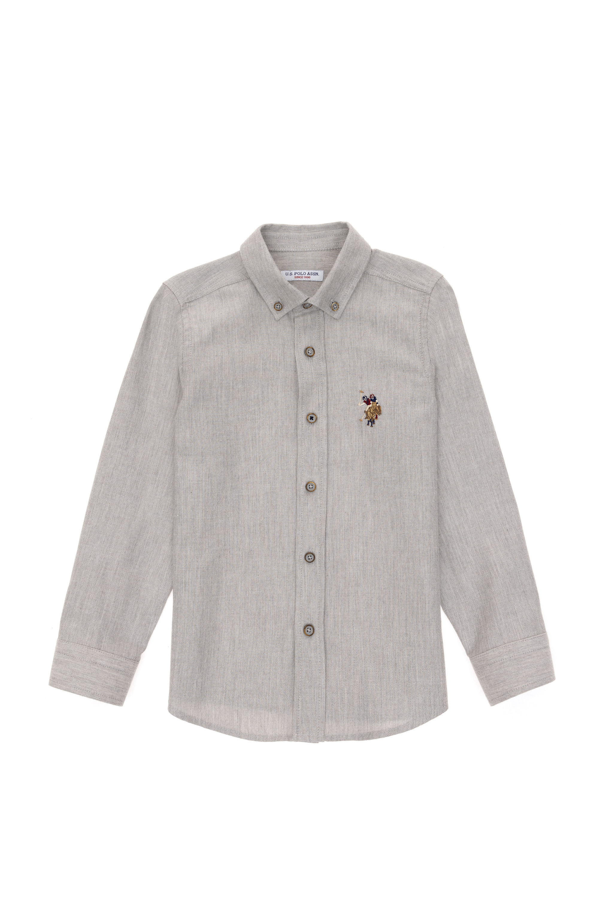 پیراهن بیسیک خاکستری رگولار پسرانه یو اس پولو | US POLO ASSN