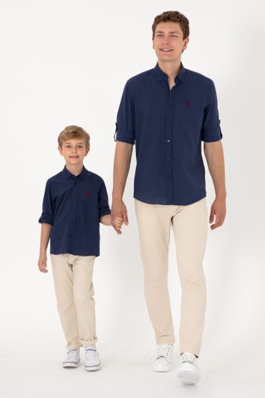 پیراهن بیسیک  لاجورد  ریلکس  پسرانه یو اس پولو | US POLO ASSN