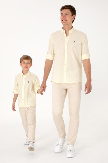 پیراهن بیسیک  لیمویی  ریلکس  پسرانه یو اس پولو | US POLO ASSN