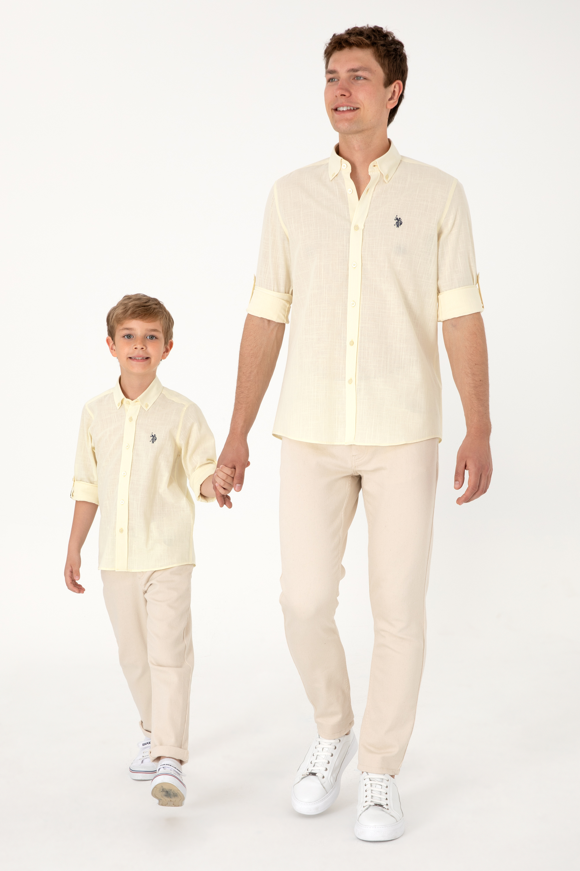 پیراهن بیسیک لیمویی ریلکس پسرانه یو اس پولو | US POLO ASSN