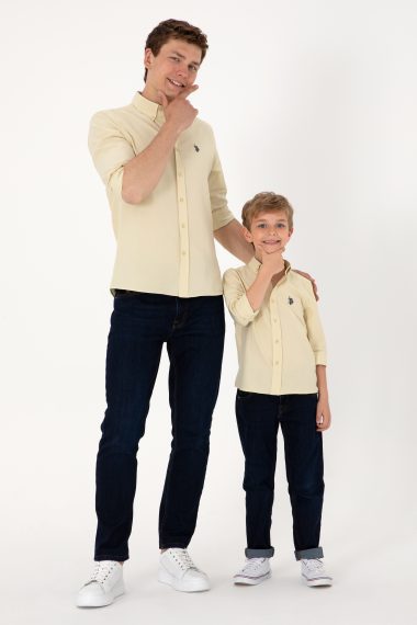 پیراهن بیسیک  خاکی روشن  رگولار  پسرانه یو اس پولو | US POLO ASSN