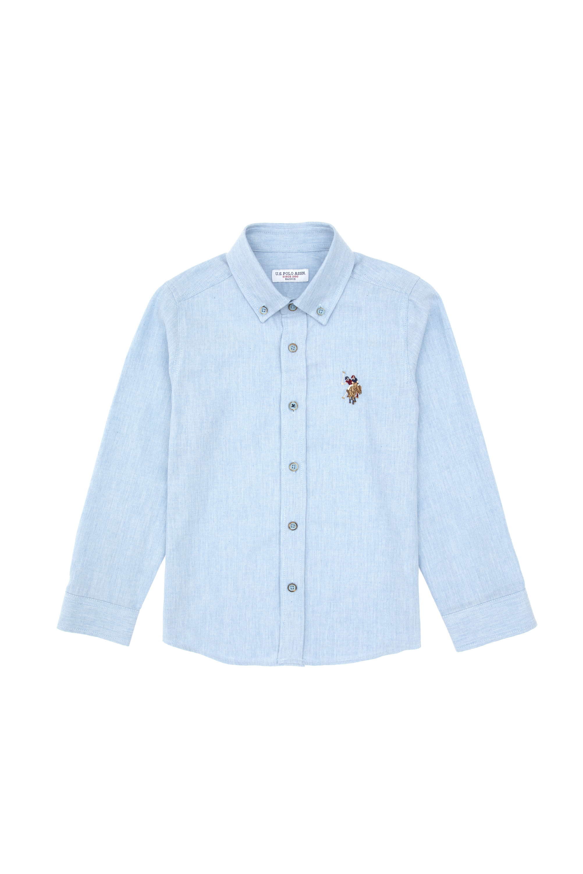 پیراهن بیسیک سورمه ای روشن رگولار پسرانه یو اس پولو | US POLO ASSN