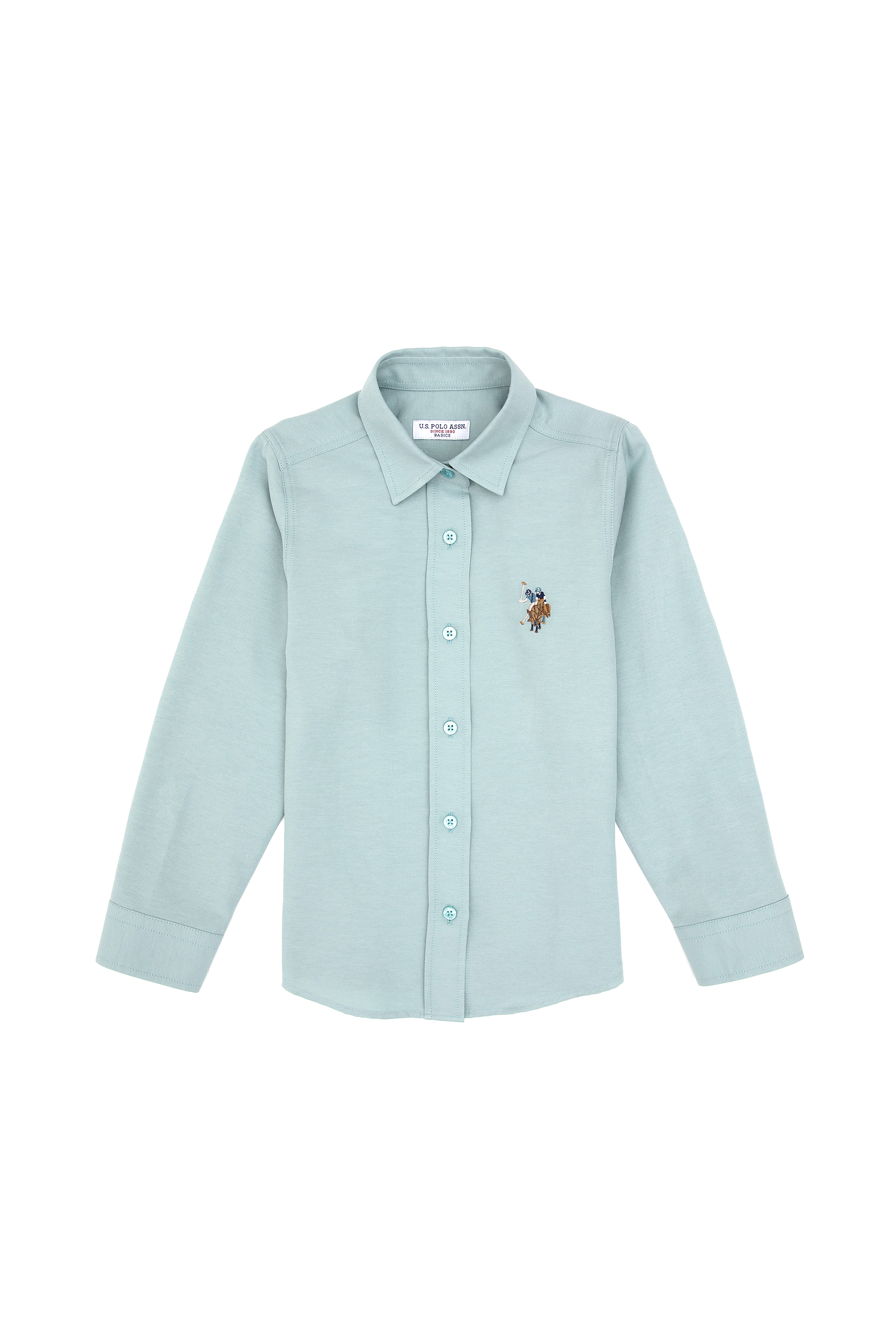 پیراهن بیسیک نعناعی رگولار دخترانه یو اس پولو | US POLO ASSN