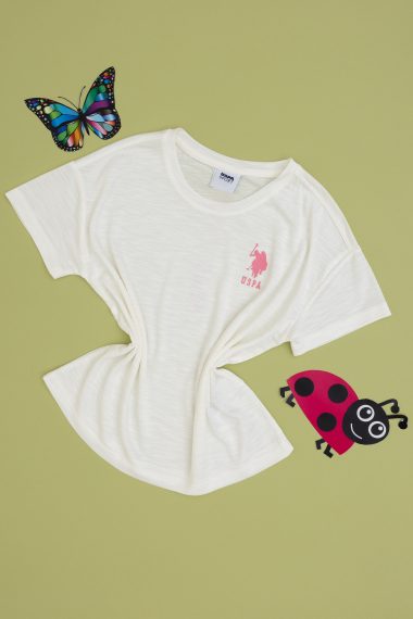 تی شرت  سفید  ریلکس  دخترانه یو اس پولو | US POLO ASSN