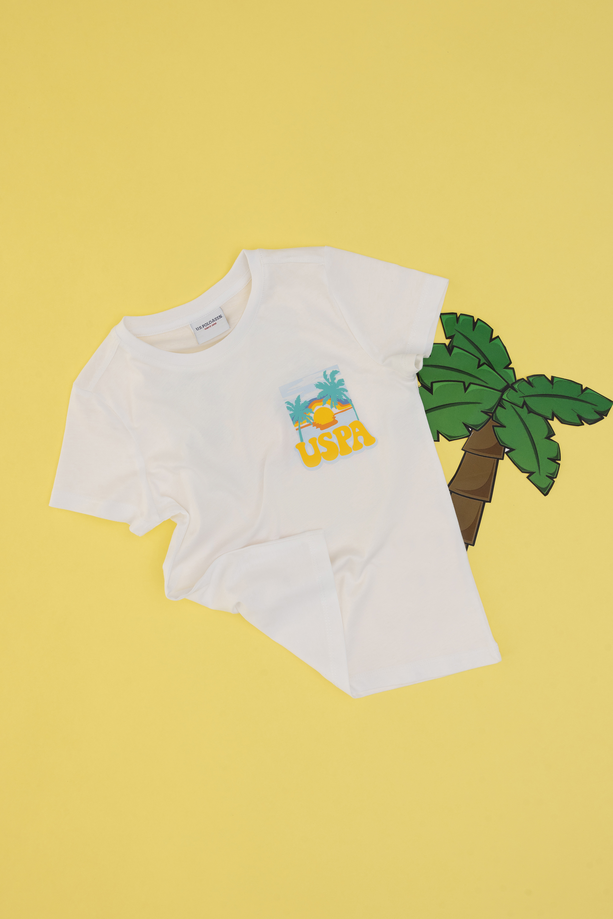 تی شرت سفید رگولار پسرانه یو اس پولو | US POLO ASSN