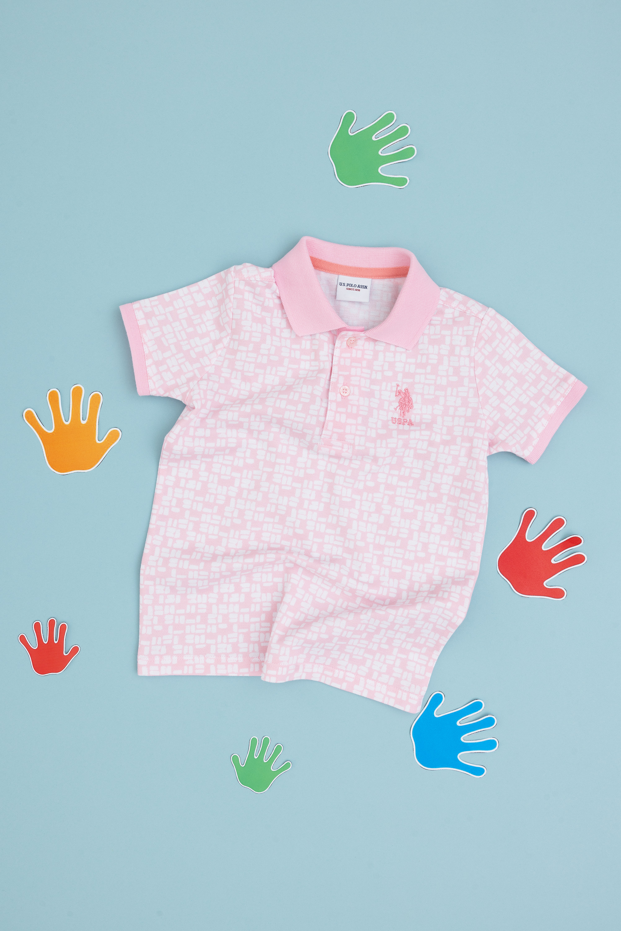 تی شرت صورتی روشن رگولار پسرانه یو اس پولو | US POLO ASSN