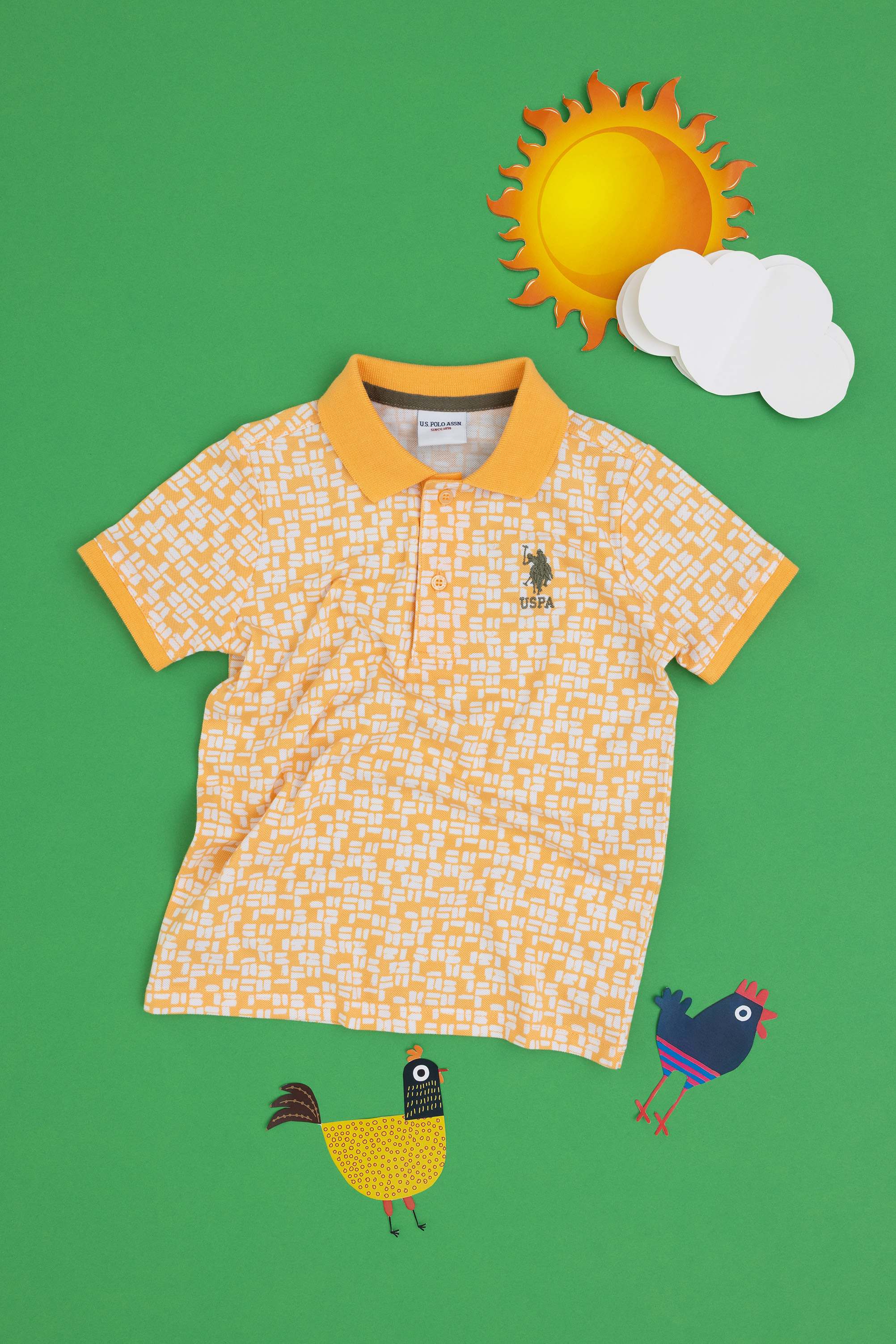تی شرت زرد رگولار پسرانه یو اس پولو | US POLO ASSN