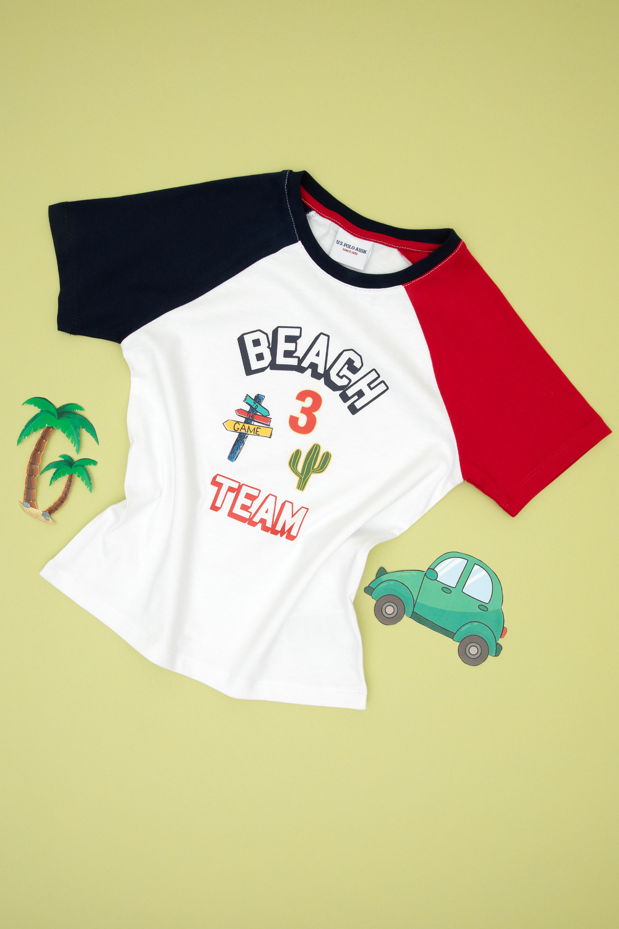 تی شرت سفید رگولار پسرانه یو اس پولو | US POLO ASSN
