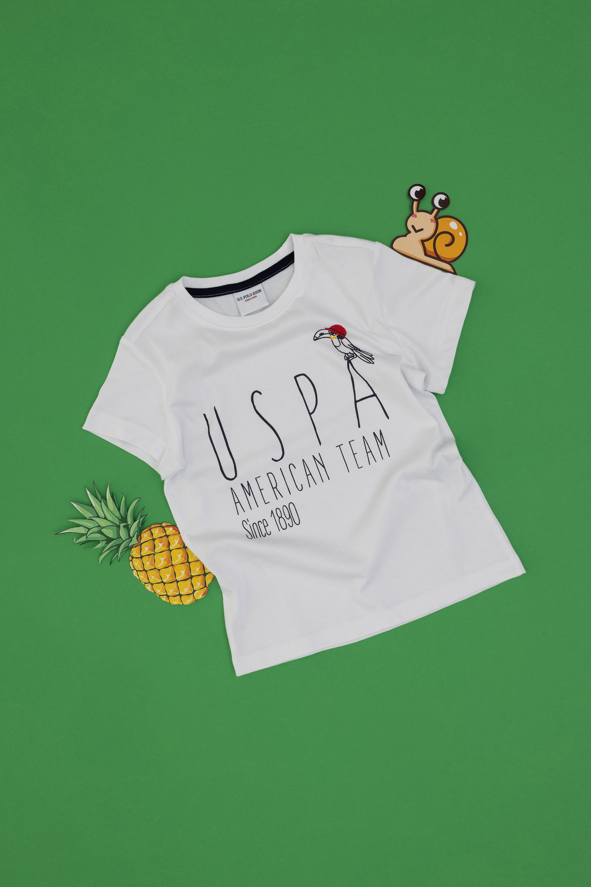 تی شرت سفید رگولار پسرانه یو اس پولو | US POLO ASSN