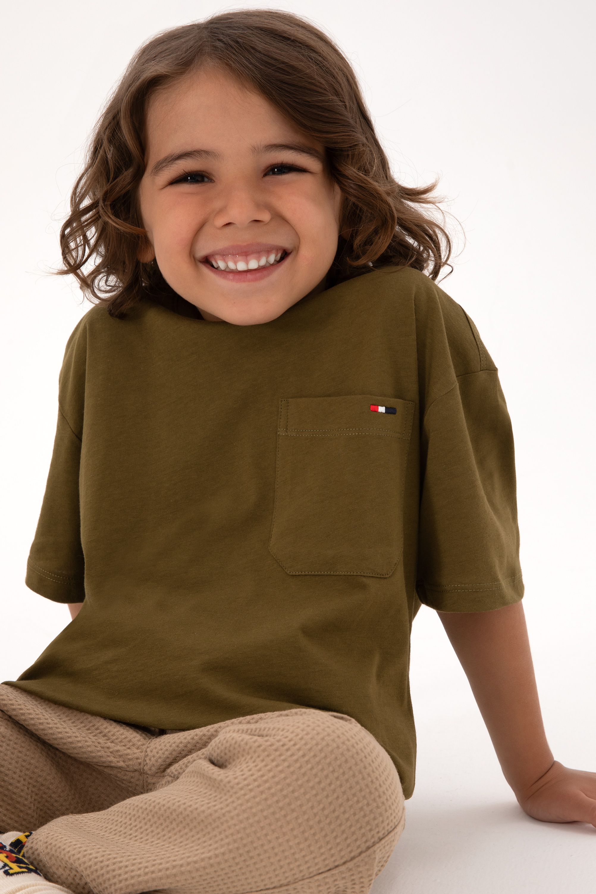 تی شرت خاکی ریلکس پسرانه یو اس پولو | US POLO ASSN