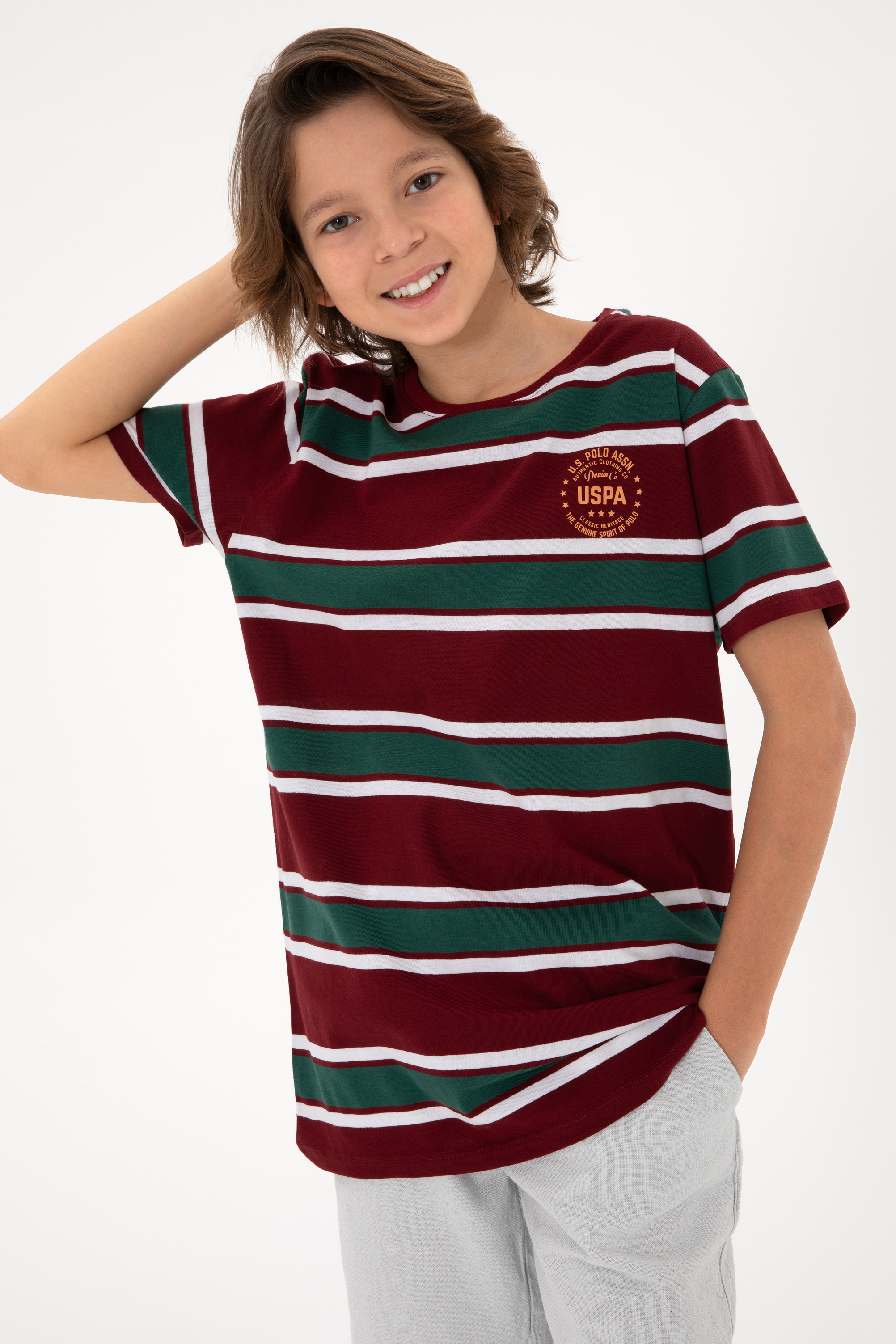تی شرت بیسیک بورگاندی رگولار پسرانه یو اس پولو | US POLO ASSN