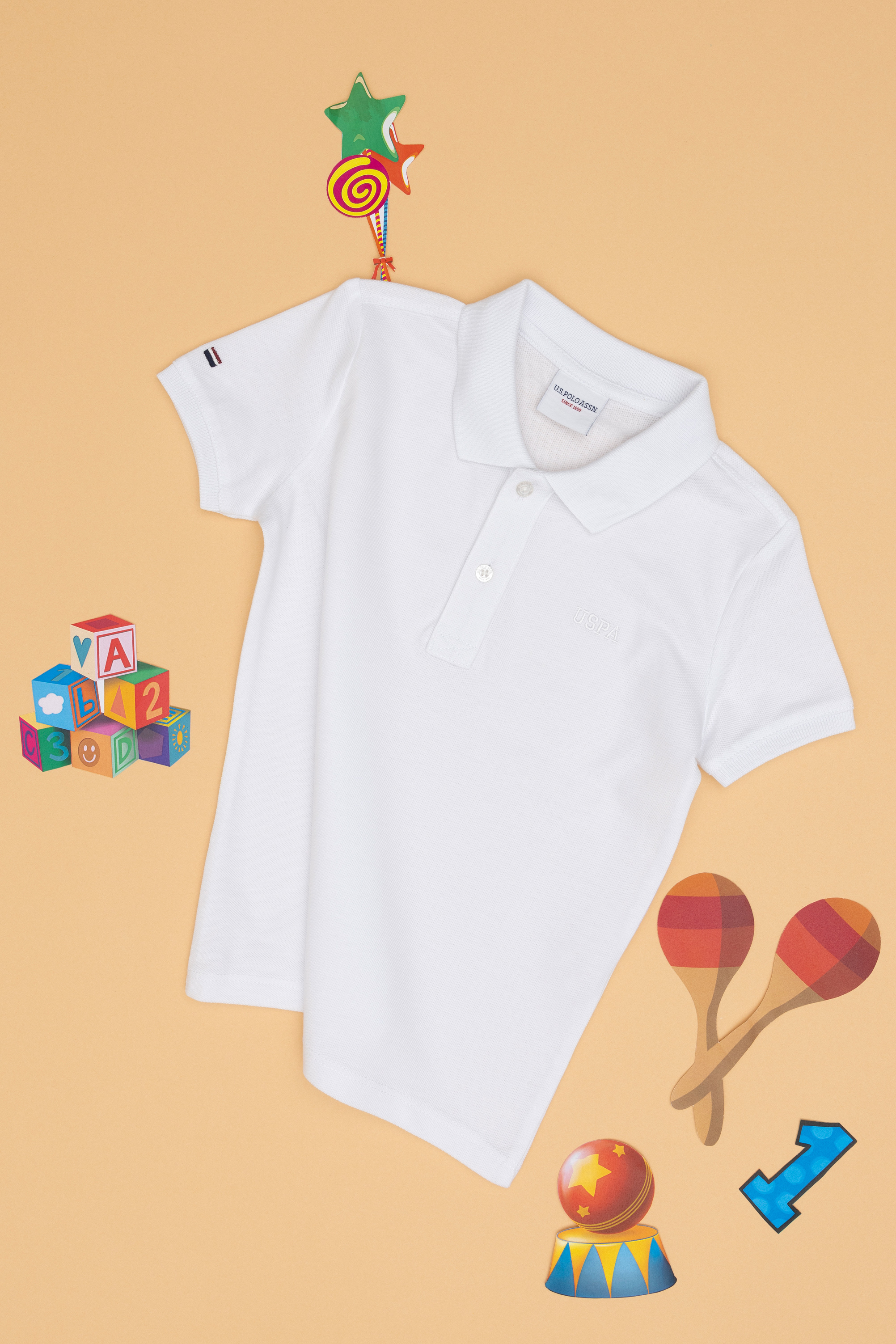 تی شرت بیسیک سفید رگولار پسرانه یو اس پولو | US POLO ASSN