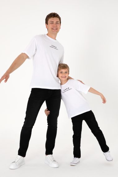 تی شرت بیسیک یقه گرد  سفید  ریلکس  پسرانه یو اس پولو | US POLO ASSN