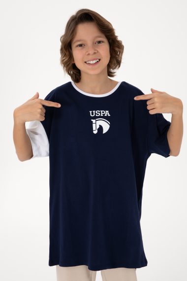 تی شرت یقه گرد  لاجورد  Oversize  پسرانه یو اس پولو | US POLO ASSN