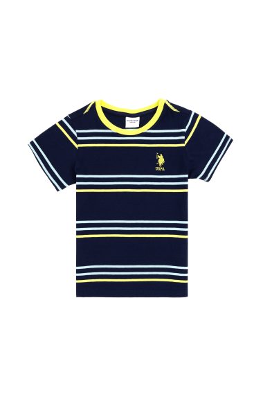 تی شرت یقه گرد  لاجورد  استاندارد فیت  پسرانه یو اس پولو | US POLO ASSN
