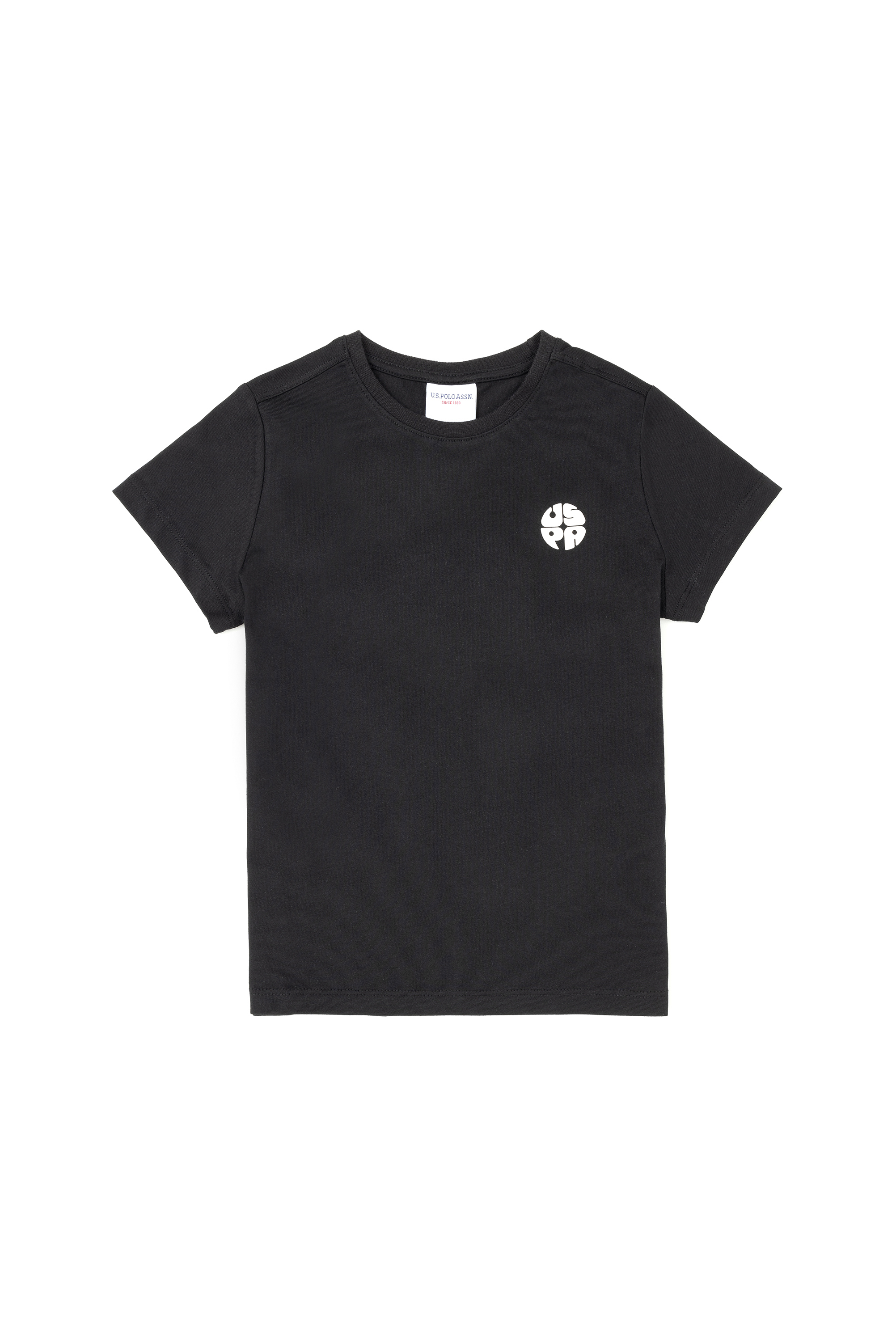 تی شرت یقه گرد سیاه رگولار پسرانه یو اس پولو | US POLO ASSN