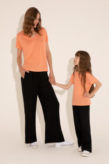 تی شرت یقه گرد یقه گرد گل بهی  ریلکس  دخترانه یو اس پولو | US POLO ASSN