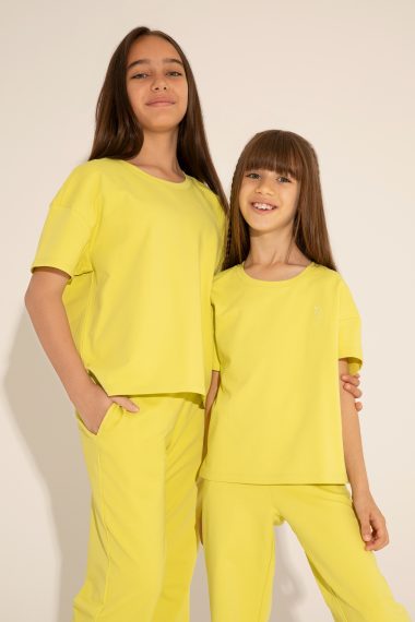 تی شرت یقه گرد یقه گرد سبز پسته ای  Crop Top  دخترانه یو اس پولو | US POLO ASSN