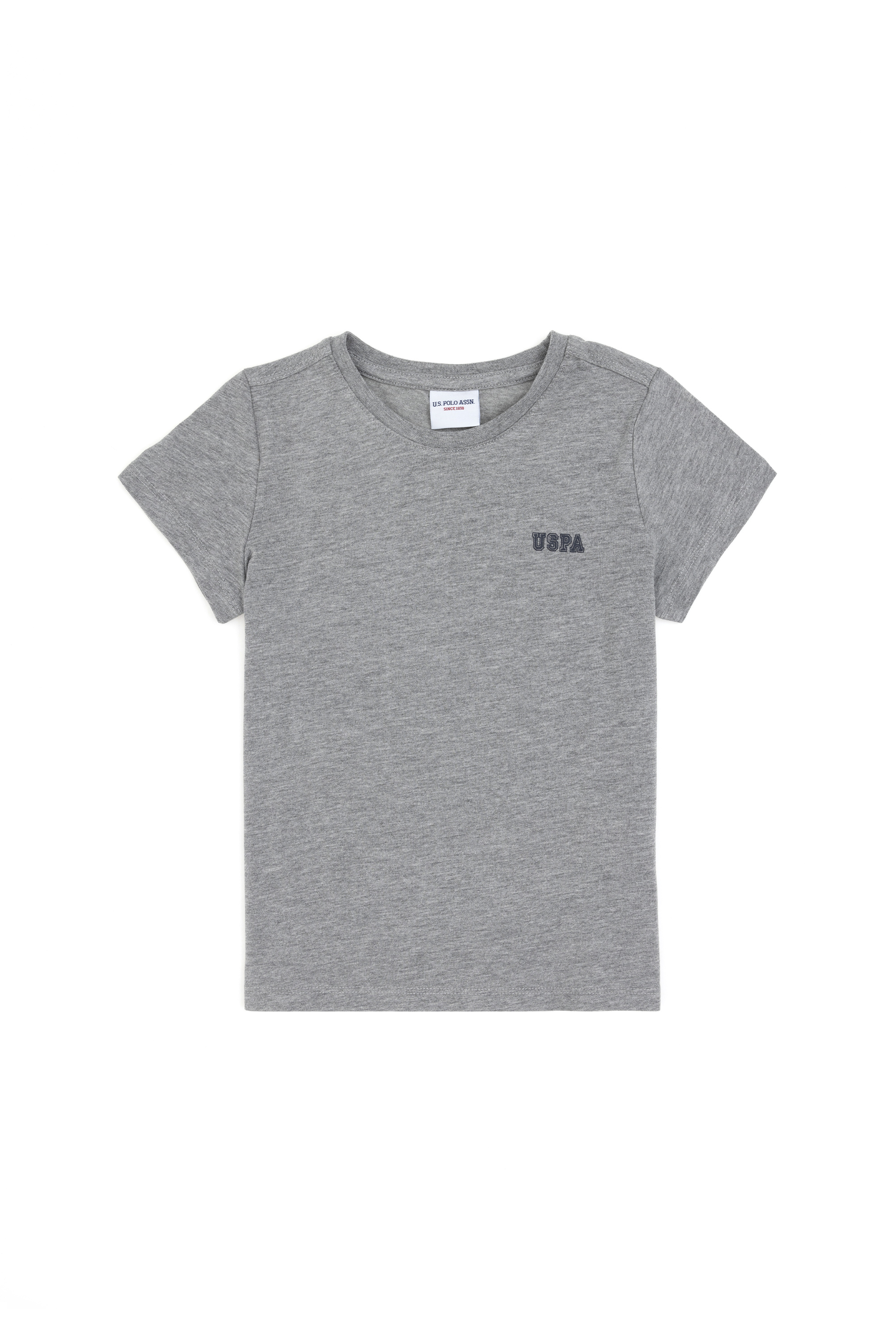 تی شرت یقه گرد خاکستری ملانژ رگولار پسرانه یو اس پولو | US POLO ASSN
