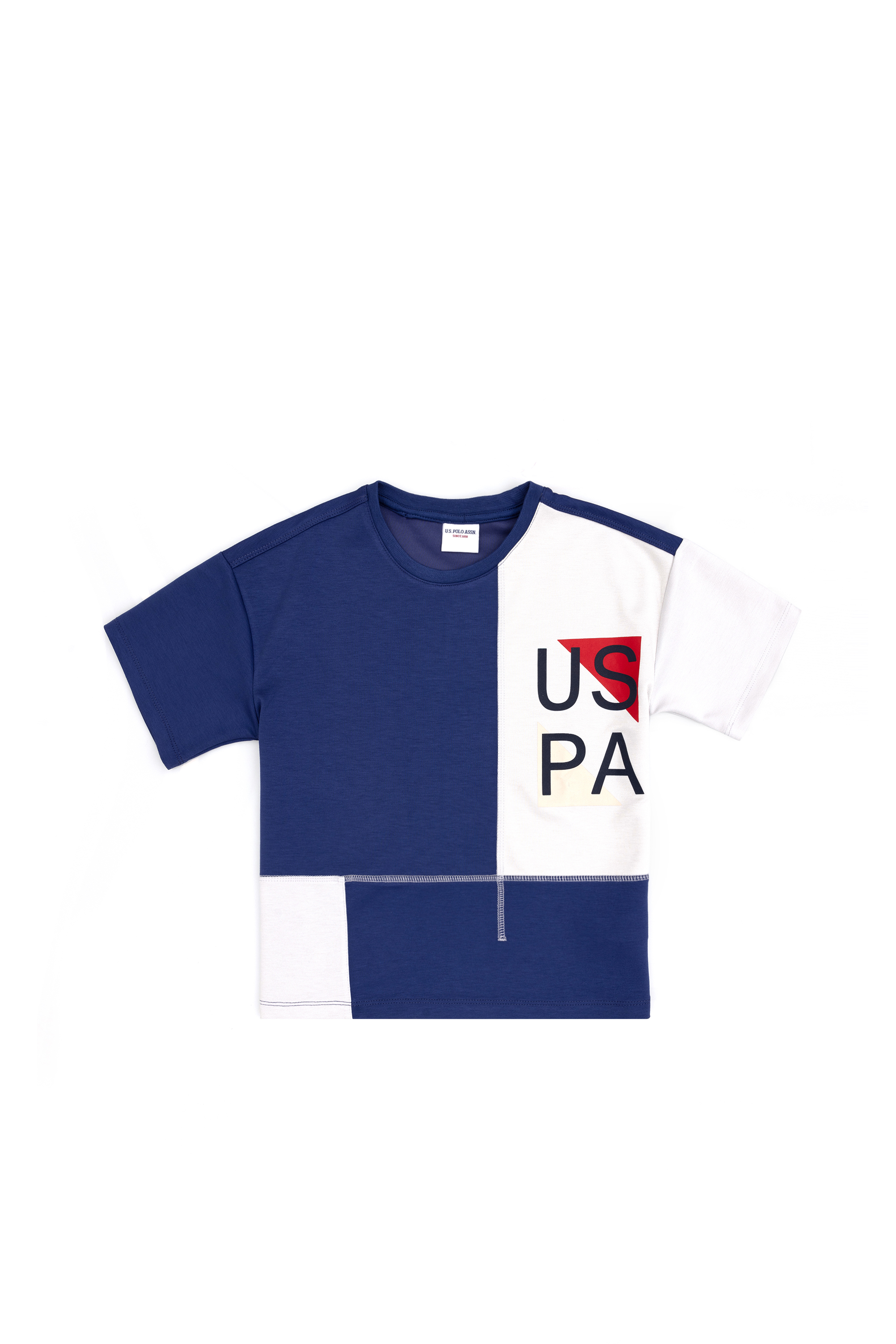 تی شرت یقه گرد لاجورد روشن ریلکس پسرانه یو اس پولو | US POLO ASSN
