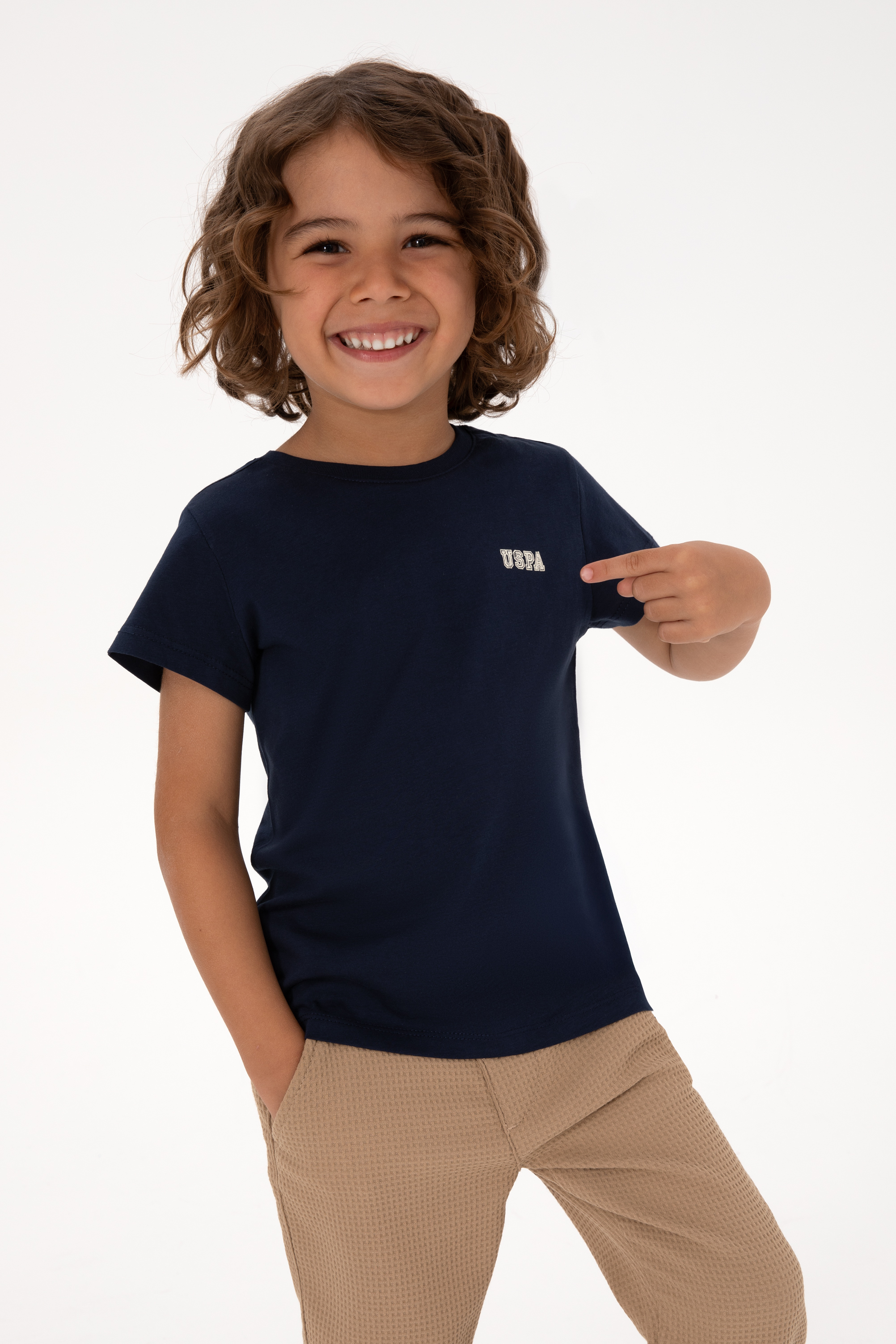 تی شرت یقه گرد لاجورد رگولار پسرانه یو اس پولو | US POLO ASSN