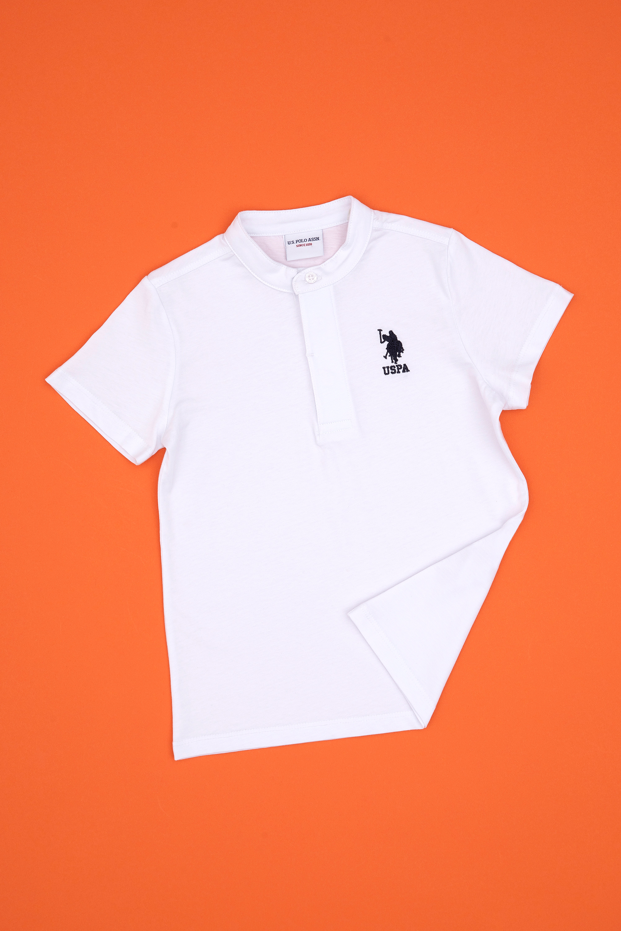 تی شرت یقه گرد سفید رگولار پسرانه یو اس پولو | US POLO ASSN
