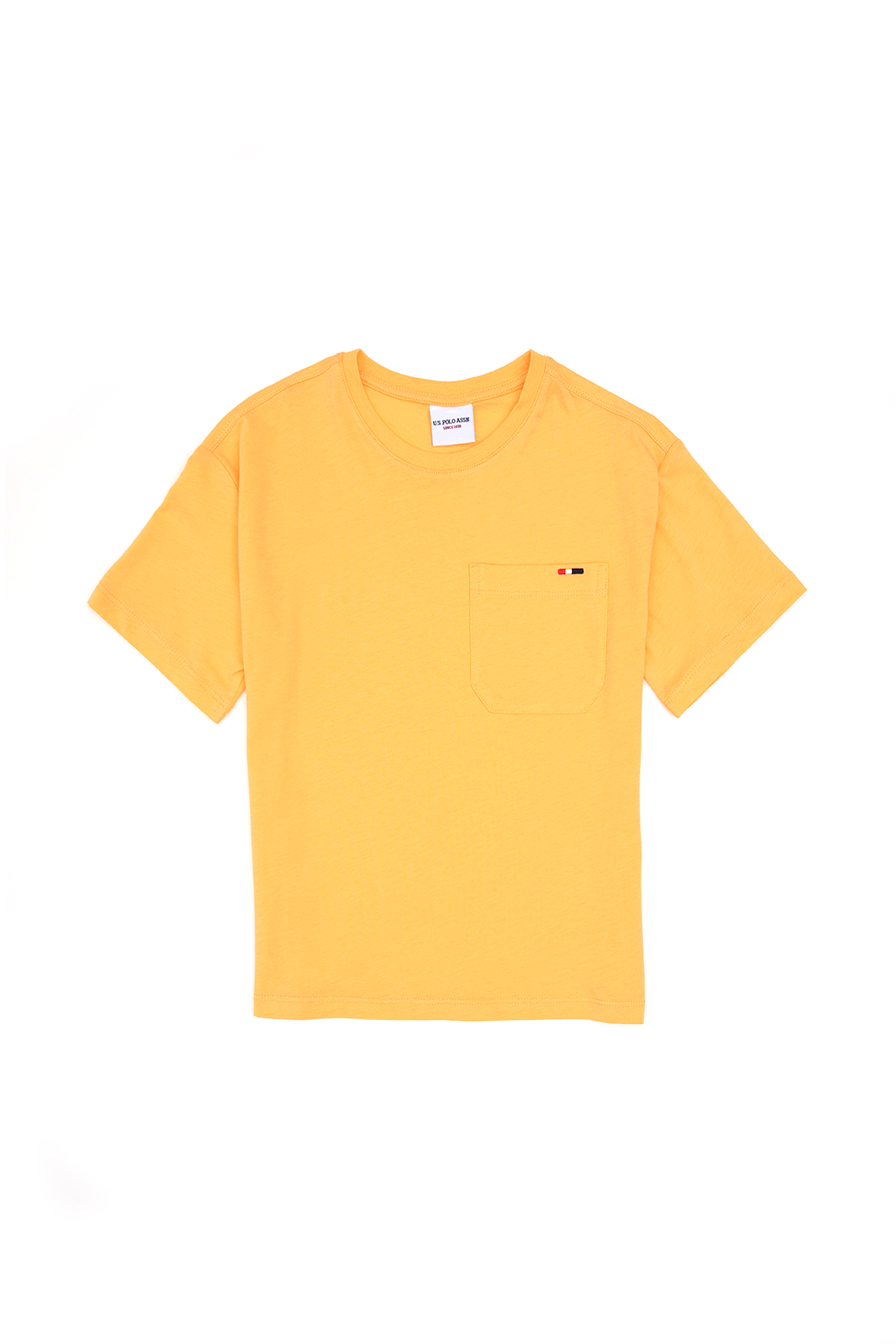 تی شرت یقه گرد نارنجی ریلکس پسرانه یو اس پولو | US POLO ASSN