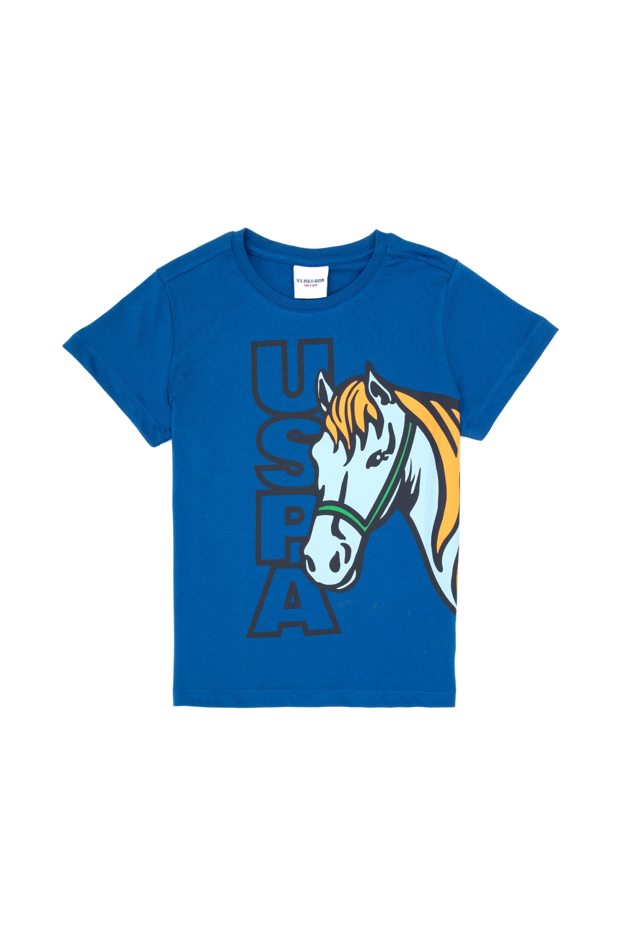 تی شرت یقه گرد آبی تیره رگولار پسرانه یو اس پولو | US POLO ASSN