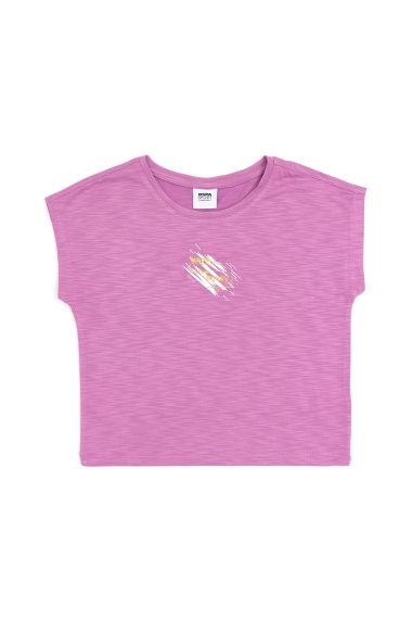 تی شرت یقه گرد یقه گرد بنفش  Crop Top  دخترانه یو اس پولو | US POLO ASSN