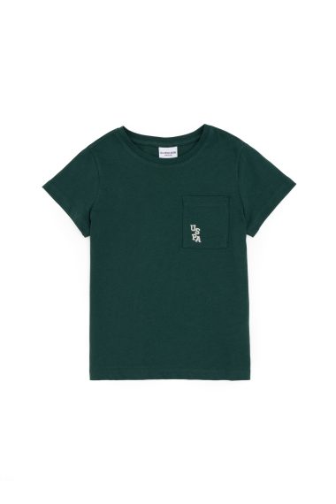 تی شرت یقه گرد  سبز تیره  رگولار  پسرانه یو اس پولو | US POLO ASSN