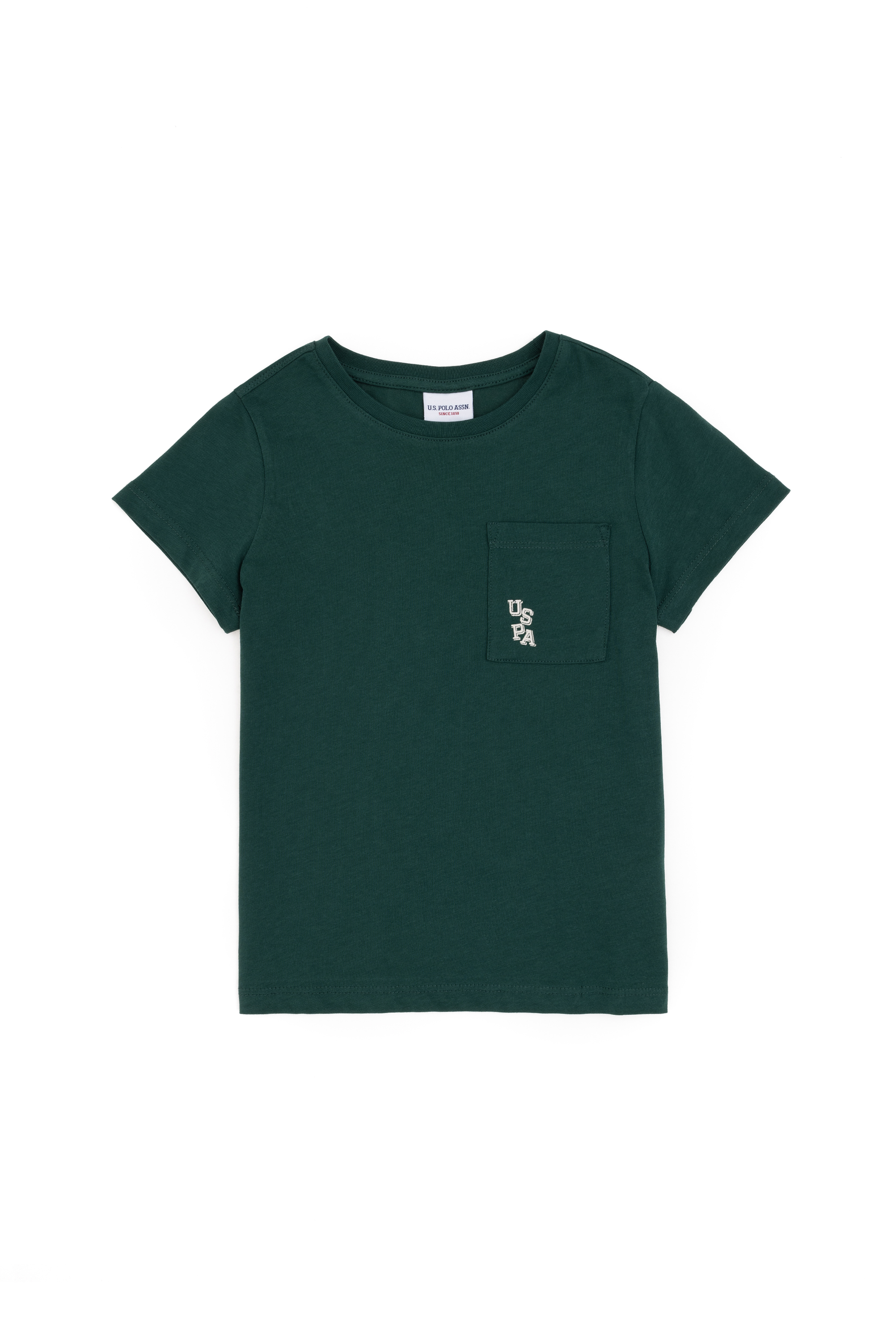 تی شرت یقه گرد سبز تیره رگولار پسرانه یو اس پولو | US POLO ASSN