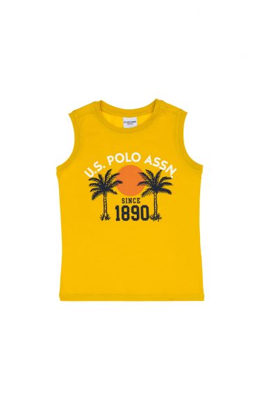 تی شرت یقه گرد  زرد  استاندارد فیت  پسرانه یو اس پولو | US POLO ASSN