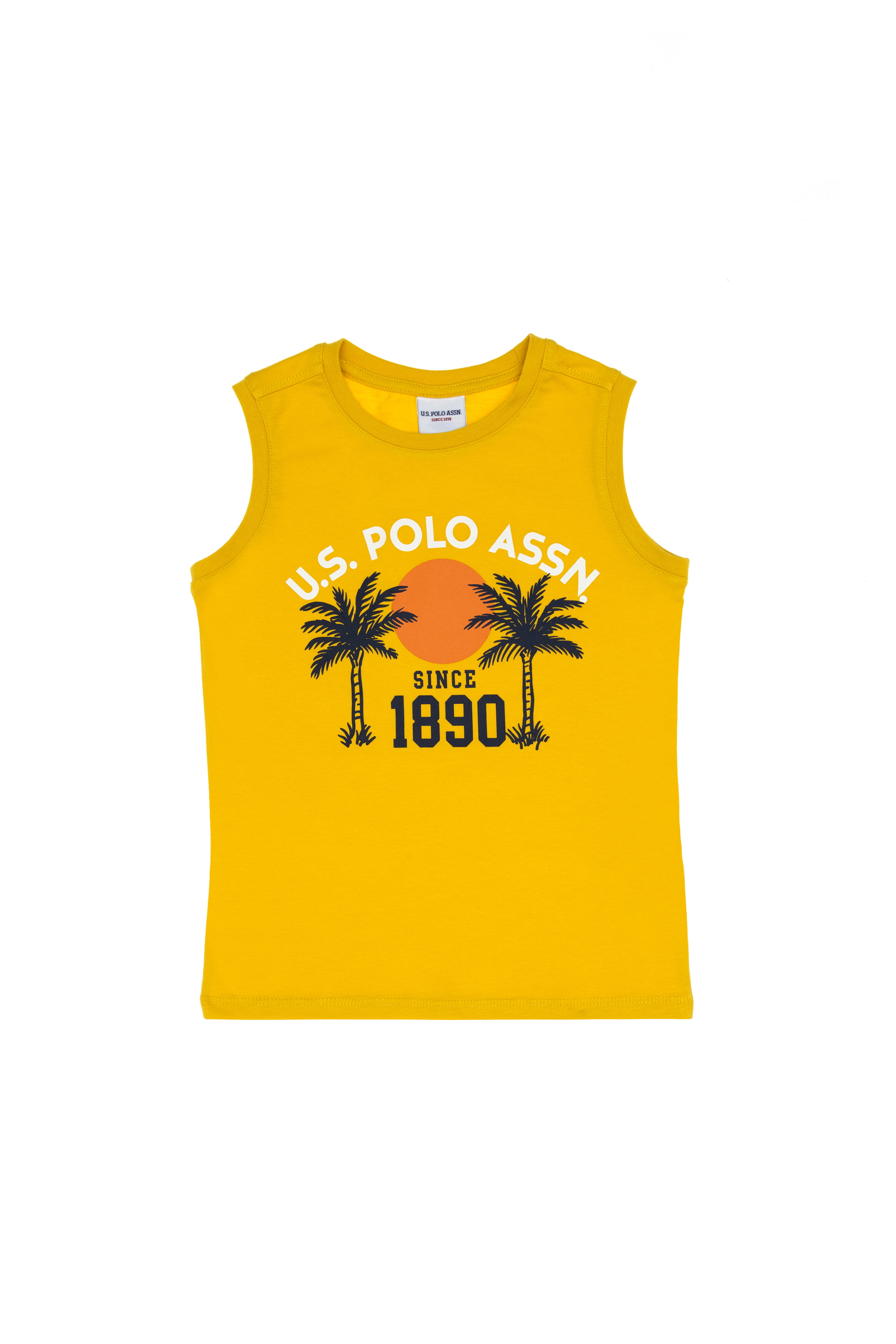 تی شرت یقه گرد زرد استاندارد فیت پسرانه یو اس پولو | US POLO ASSN
