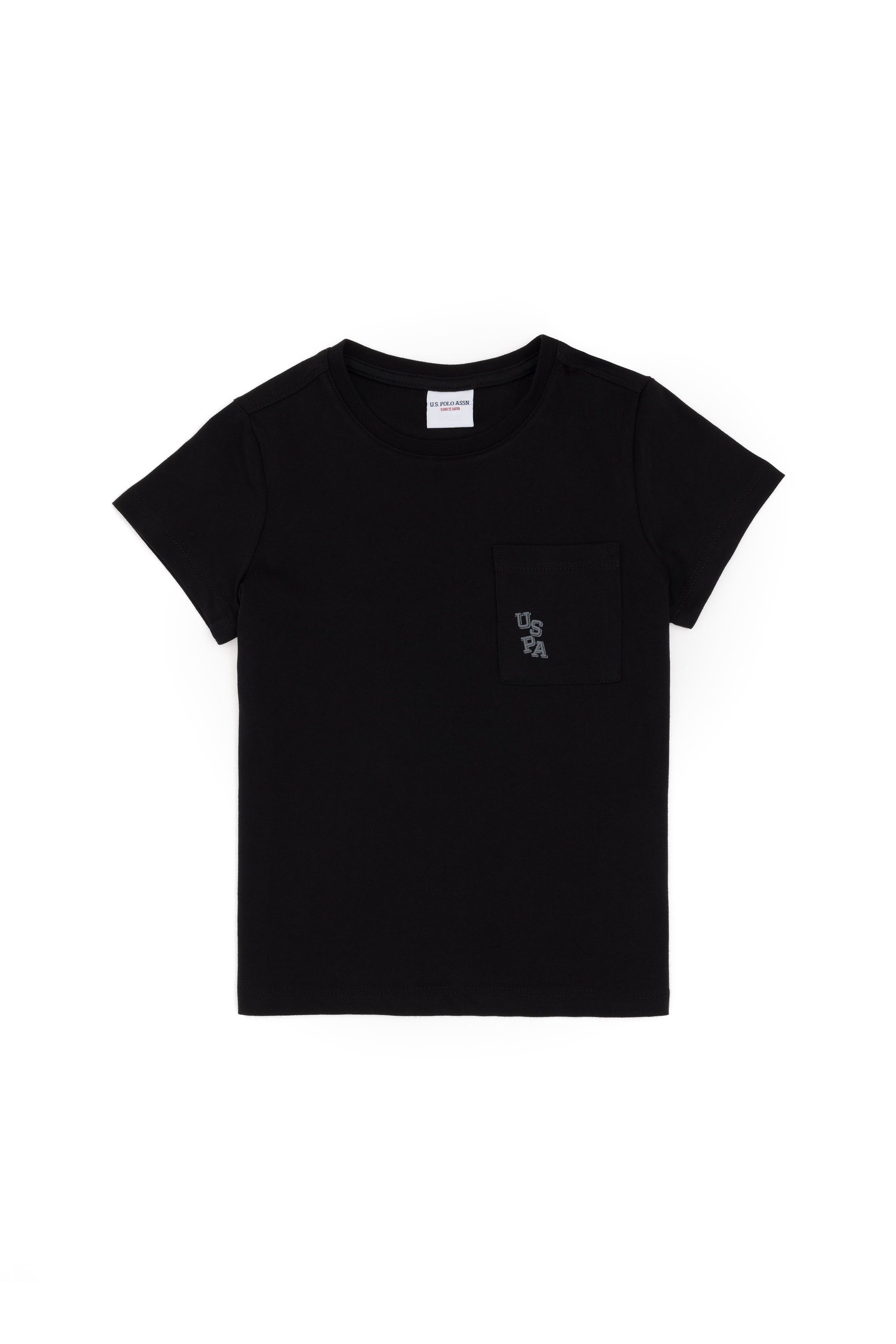 تی شرت یقه گرد سیاه رگولار پسرانه یو اس پولو | US POLO ASSN