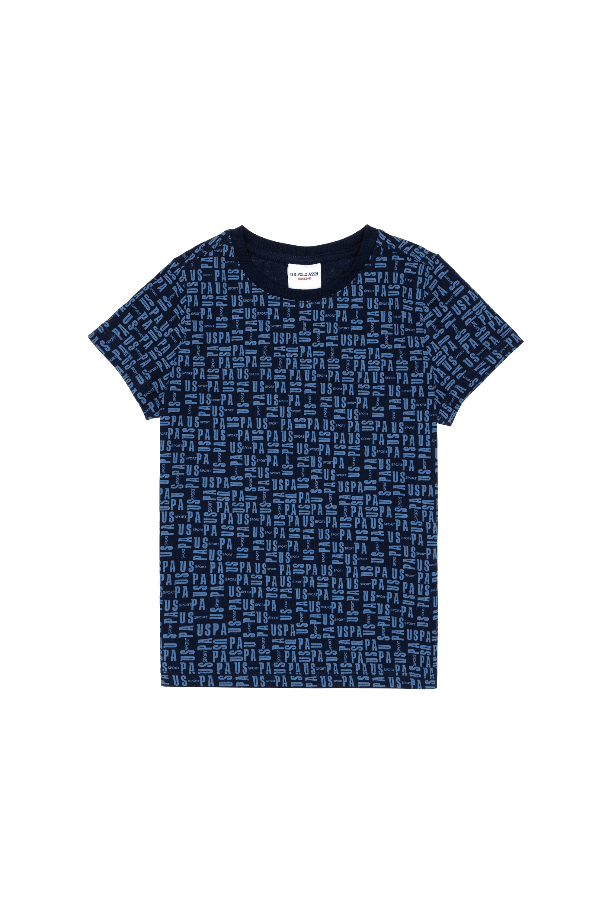 تی شرت یقه گرد لاجورد روشن رگولار پسرانه یو اس پولو | US POLO ASSN