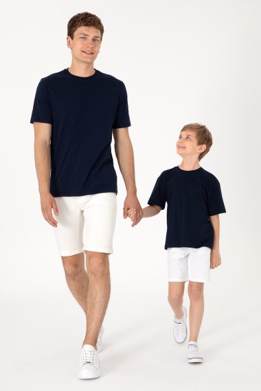 تی شرت یقه گرد  لاجورد  ریلکس  پسرانه یو اس پولو | US POLO ASSN