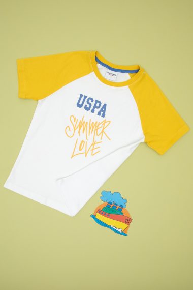تی شرت یقه گرد  سفید  رگولار  پسرانه یو اس پولو | US POLO ASSN
