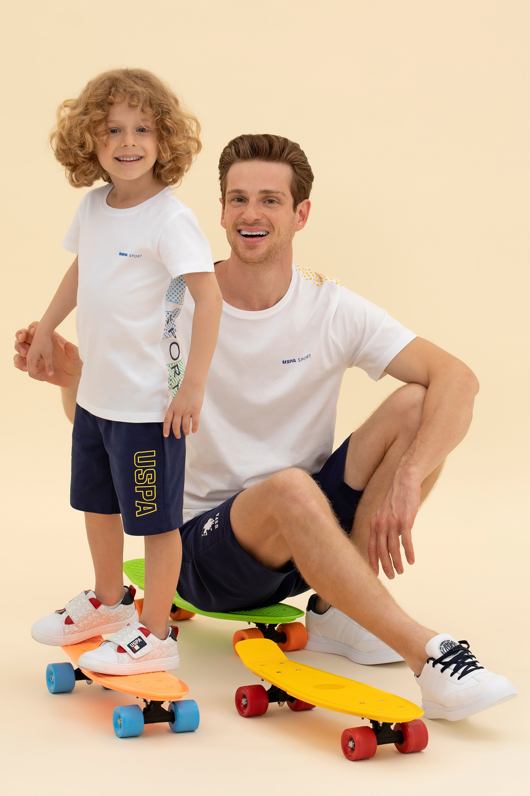 تی شرت یقه گرد یقه گرد سفید استاندارد فیت پسرانه یو اس پولو | US POLO ASSN