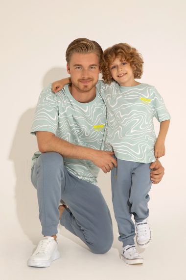 تی شرت یقه گرد  سبزآبی  Oversize  پسرانه یو اس پولو | US POLO ASSN