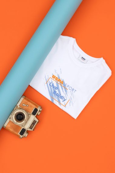 تی شرت یقه گرد  سفید  رگولار  پسرانه یو اس پولو | US POLO ASSN