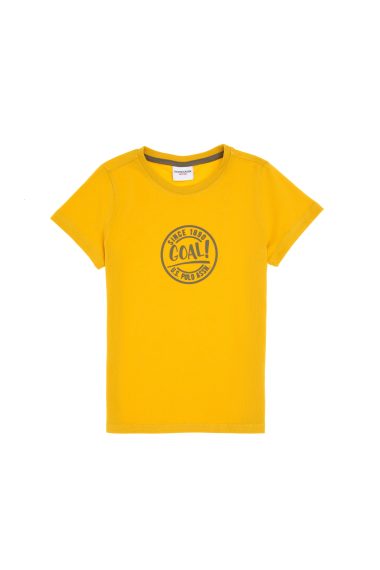 تی شرت یقه گرد  زرد تیره  رگولار  پسرانه یو اس پولو | US POLO ASSN