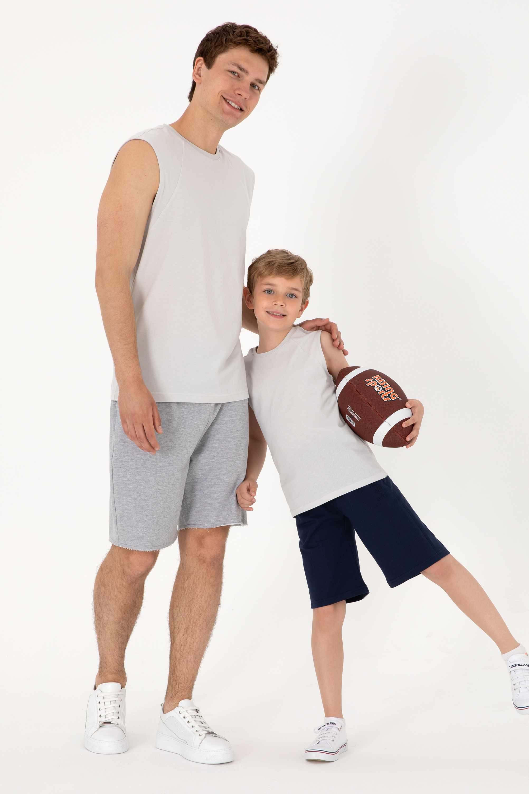 تی شرت یقه گرد خاکستری روشن رگولار پسرانه یو اس پولو | US POLO ASSN
