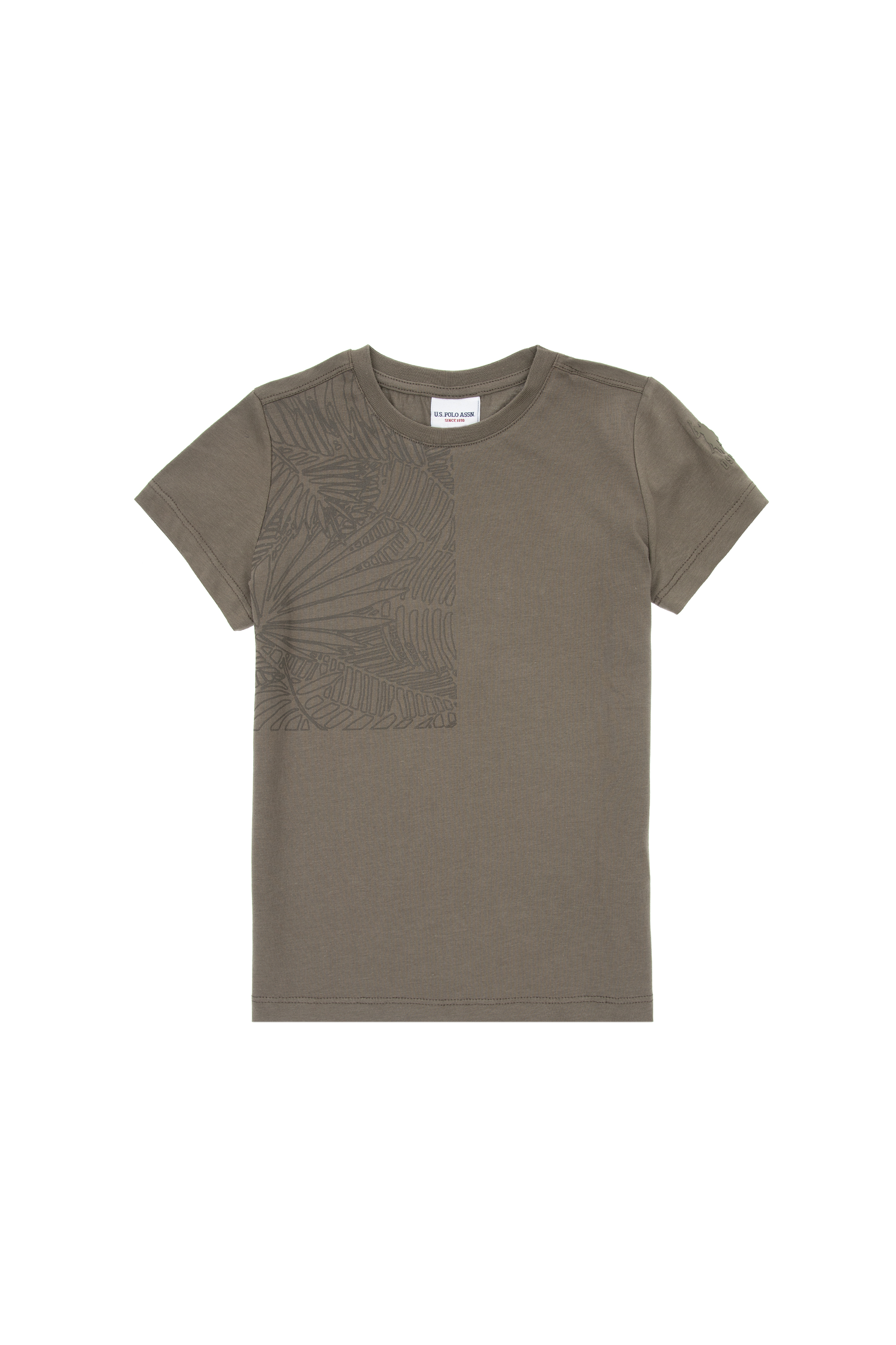 تی شرت یقه گرد خاکی رگولار پسرانه یو اس پولو | US POLO ASSN