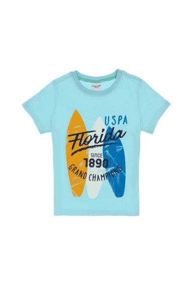 تی شرت یقه گرد  نیلی  رگولار  پسرانه یو اس پولو | US POLO ASSN