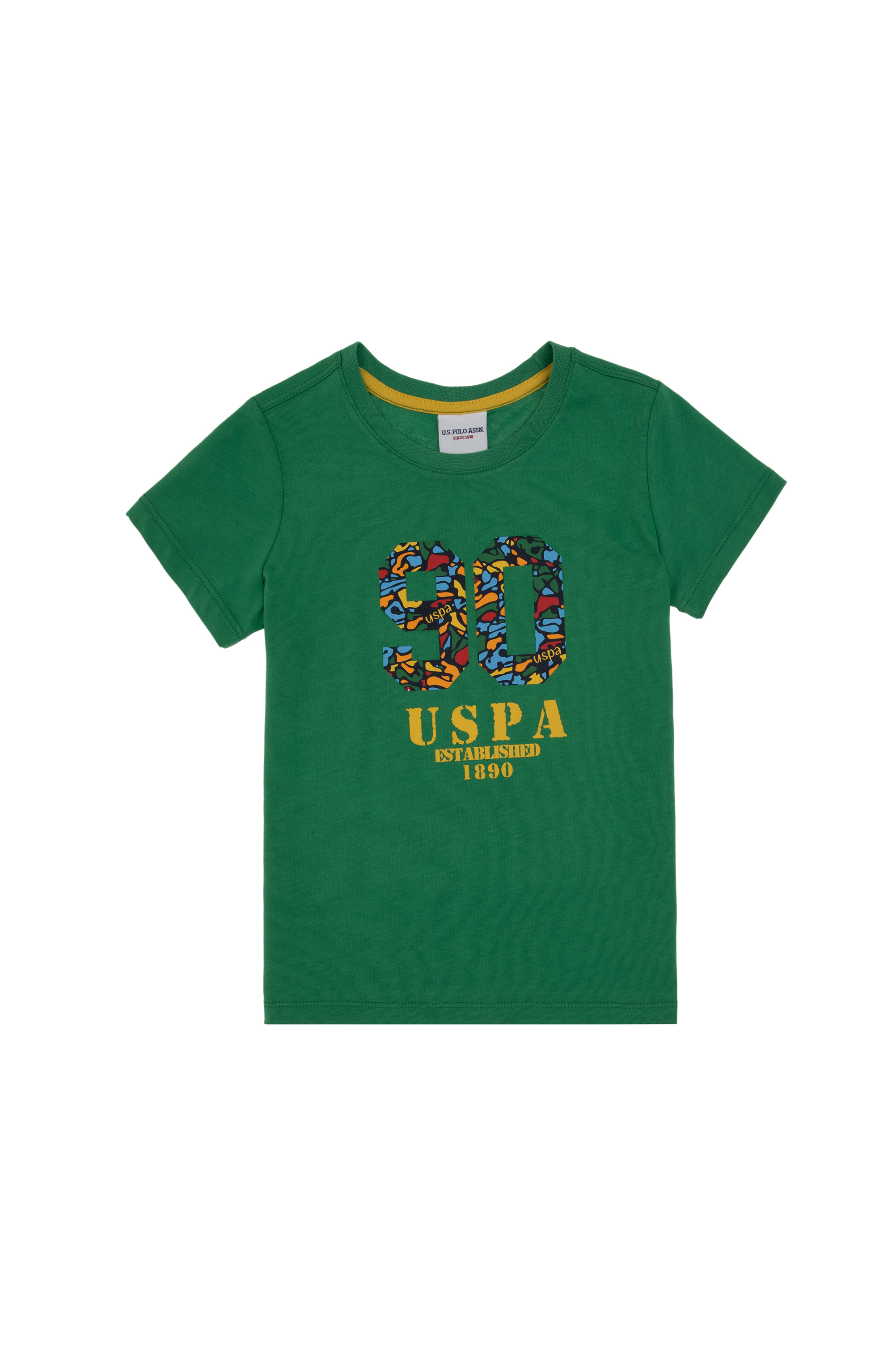 تی شرت یقه گرد سبز رگولار پسرانه یو اس پولو | US POLO ASSN