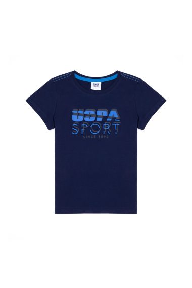 تی شرت یقه گرد یقه گرد لاجورد  استاندارد فیت  پسرانه یو اس پولو | US POLO ASSN
